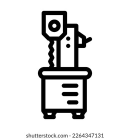 meat bone saw line icon vector. meat bone saw sign. isolated contour symbol black illustration