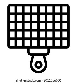 Icono de brasero de carne. Icono del vector de brasas de la carne de esquema para el diseño web aislado en fondo blanco