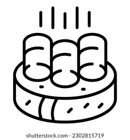 Meat bruschetta icon outline vector. Food appetizer. Italian snack