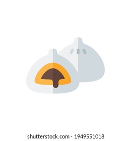 Carne de bollo, baozi Vector de Ilustración Ilustración con logotipo de icono plano aislado. Juego de iconos de comida y restaurante chinos. Adecuado para diseño web, logotipo, aplicación y ampliación de su negocio.