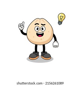 meat bun cartoon with get an idea pose , character design