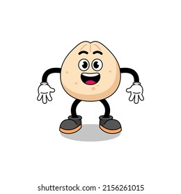 caricatura de un bollo de carne con gesto sorprendido , diseño de personajes