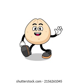 caricatura de un bollo de carne caminando , diseño de personajes