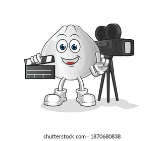 meat bun director mascot. cartoon vector