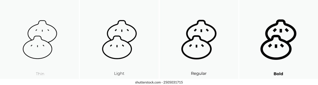 meat bun icon. Thin, Light Regular And Bold style design isolated on white background
