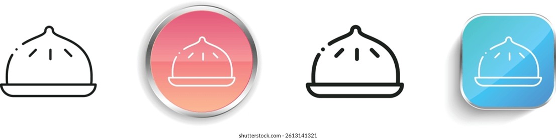 meat bun icon. Thin Linear, Regular and Button Style Design Isolated On White Background