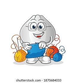 meat bun tailor mascot. cartoon vector