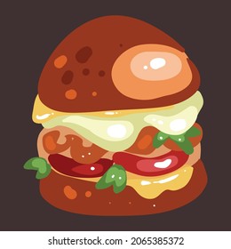 Meat burger vector illustration isolated