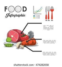 meat carrot tomato bean healthy and organic food nutrition lifestyle icon set. Colorful and flat design. Vector illustration