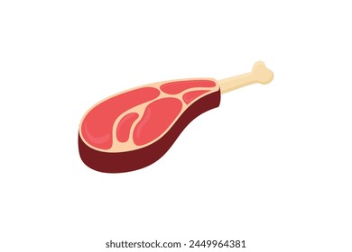 Meat cartoon vector illustration isolated on white background.