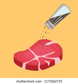 Meat cartoon vector. symbol. logo. pepper vector.