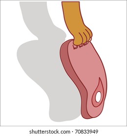 meat in cat's claws