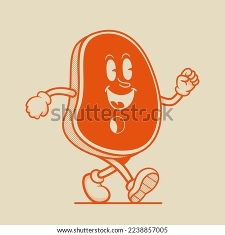 Meat Character, Retro Mascot Character