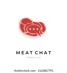 Logotipo de ilustración abstracta del chat de carne