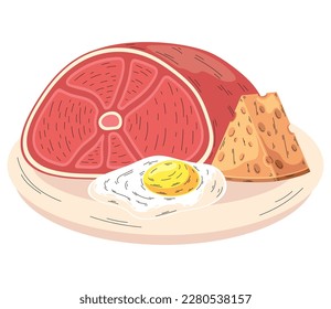 meat with cheese and egg fried proteins