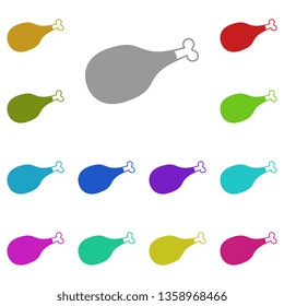 meat, chicken, leg multi color icon. Simple glyph, flat vector of Food icons for UI and UX, website or mobile application