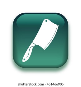 meat chopper icon - glossy vector button