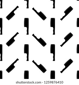 Meat Chopper Icon, Knife Seamless Pattern Vector Art Illustration