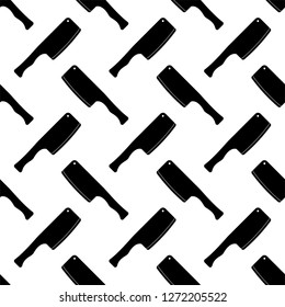 Meat Chopper Icon, Knife Seamless Pattern Vector Art Illustration
