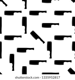 Meat Chopper Icon, Knife Seamless Pattern Vector Art Illustration