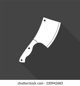 meat chopper icon - vector illustration with long shadow isolated on gray 