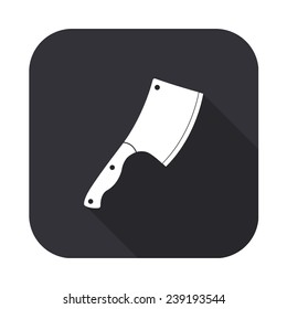 meat chopper icon - vector illustration with long shadow isolated on gray
