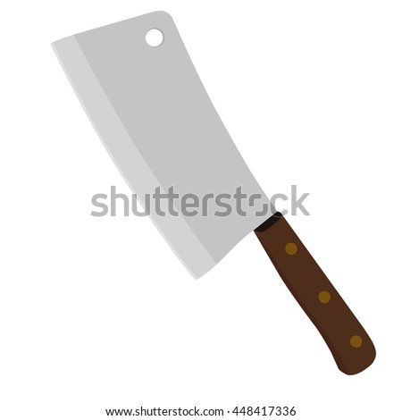 Meat chopper vector icon. Illustration of butcher cleaver big knife. Kitchen cutlery