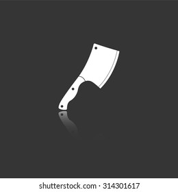 meat chopper vector icon with mirror reflection