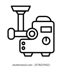 Meat Chopper Vector Line Icon Design