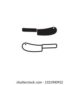 Meat chopping knife vector icon