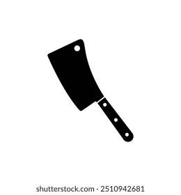 Meat cleaver black and white flat vector icon design. Cleaver symbol and clip art