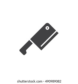 Meat Cleaver, Butcher Knife icon vector, solid flat sign, pictogram isolated on white, logo illustration