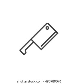 Meat Cleaver, Butcher Knife line icon, outline vector sign, linear pictogram isolated on white. logo illustration