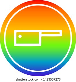 meat cleaver circular icon with rainbow gradient finish
