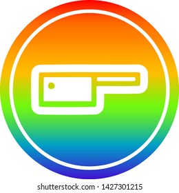 meat cleaver circular icon with rainbow gradient finish