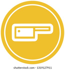 meat cleaver circular icon symbol
