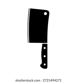 Meat cleaver icon butcher knife silhouette for kitchen tool and cooking design