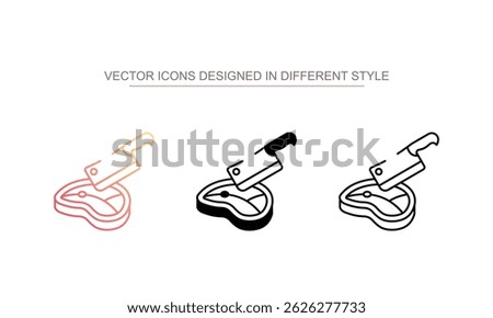 Meat Cleaver icon design with white background stock illustration