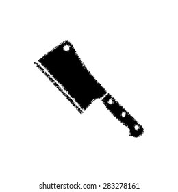  Meat cleaver knife  - black vector icon