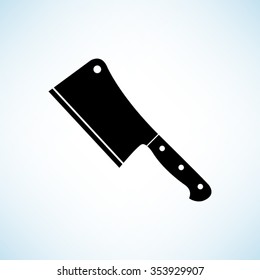 Meat Cleaver Knife  - Black Vector Icon