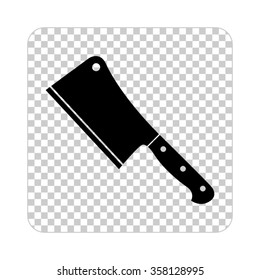 Meat cleaver knife -  black vector icon