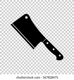 Meat cleaver knife  - black vector icon