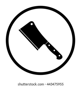 Meat cleaver knife  - black vector icon