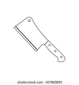 Meat cleaver knife  - black vector icon