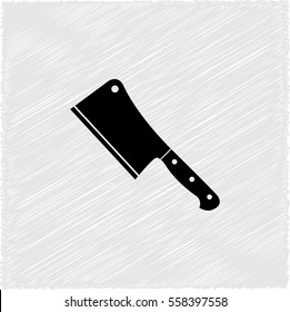 Meat Cleaver Knife  - Black Vector Icon