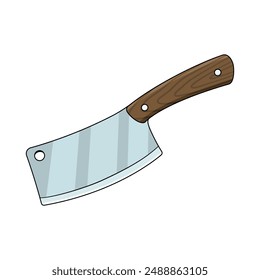 Cuchillo de cuchilla de carne. diseño de Vector de cuchillo de carnicero