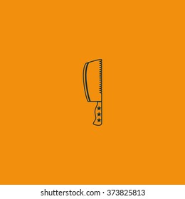 Meat cleaver knife icon.