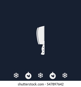 Meat cleaver knife icon.
