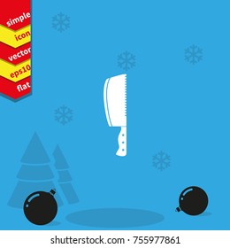 Meat cleaver knife icon.