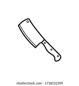 Ilustración vectorial plana de icono de cuchilla de cuchilla de corte de carne